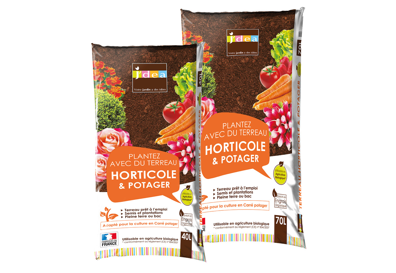 TERREAU HORTICOLE & POTAGER 40 L et 70 L - J'DEA